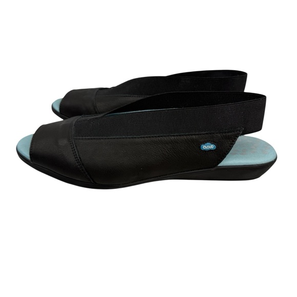 CLOUD Caliber Slingback Black Leather Comfy Slip On Sandal Women’s Sz 40 - Picture 3 of 16
